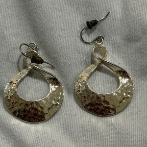 Elegant Silver Hammered Earrings